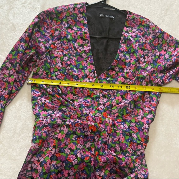 Zara Purple Pink Wrap Tie Front Bodycon Dress - Picture 5 of 6